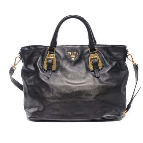 PRADA Soft Calf Tote Nero Black 49854 